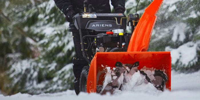 Ariens Deluxe 28 snow blower in action